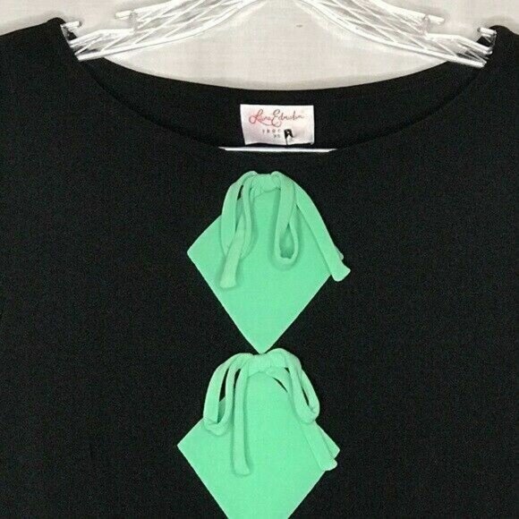 Leona Edmiston Frocks Black Bow Shift Dress XS - Picture 3 of 4